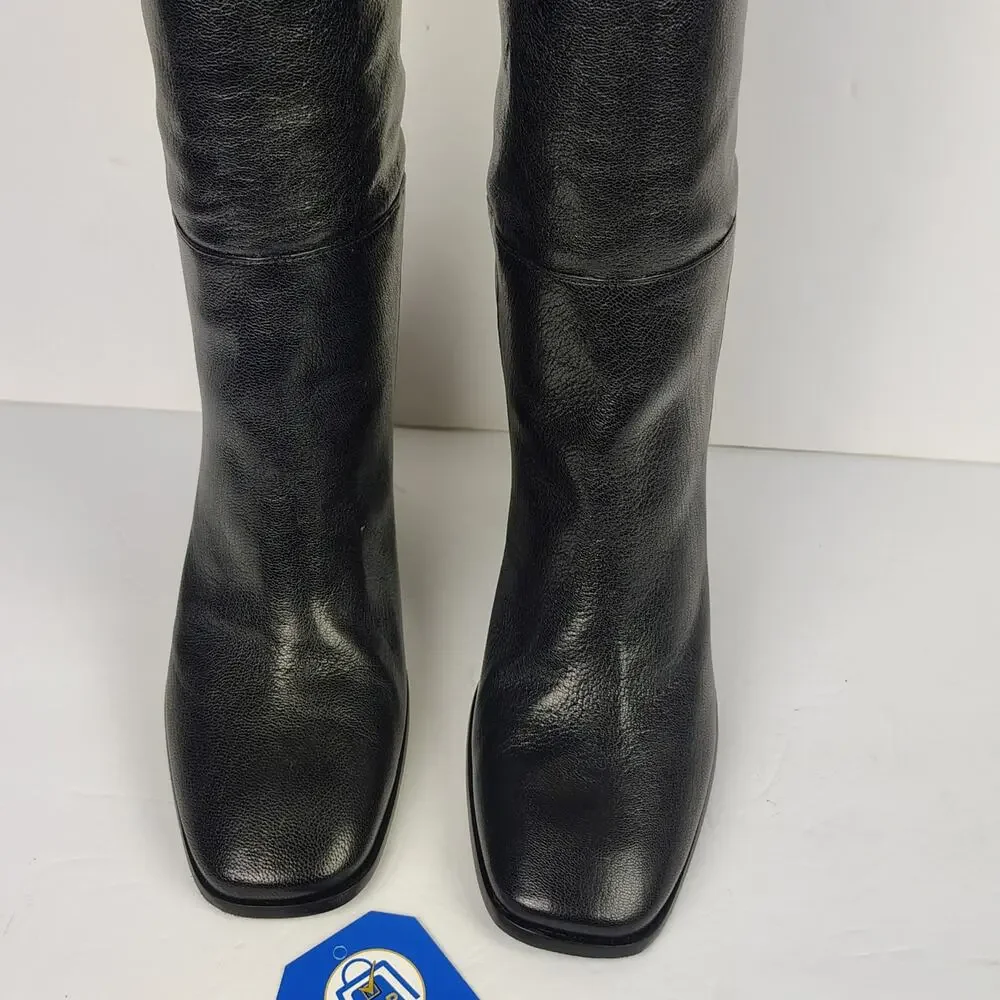 Tory Burch Banana Heel Buckle Boots 100mm Black 10.5 w/ Box